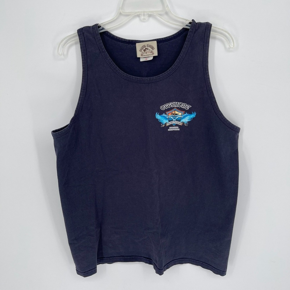 Coastal Classics Men's Navy Offshore Surf Shop Carlsbad Graphic Tank Top Size L